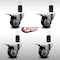 Service Caster 3'' SS Black Poly Swivel 1-5/8'' Expanding Stem Caster Set Total Lock Brake, 4PK SCC-SSEXTTL20S314-PPUB-BLK-158-4 - alternate 2